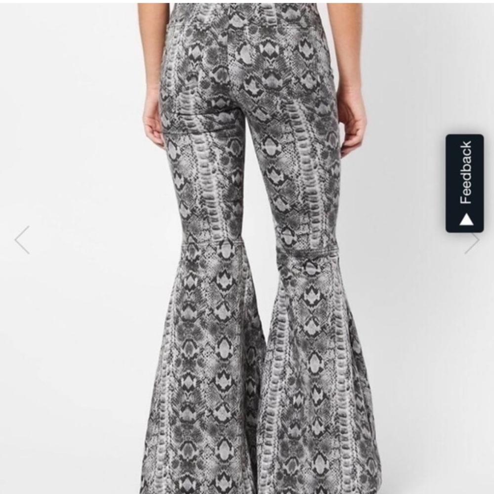 Just Float On Snake Print Flare Pants - image 7